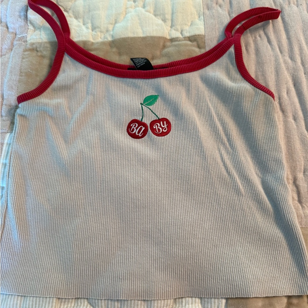 Forever 21  Cherry Embroidered Tank
